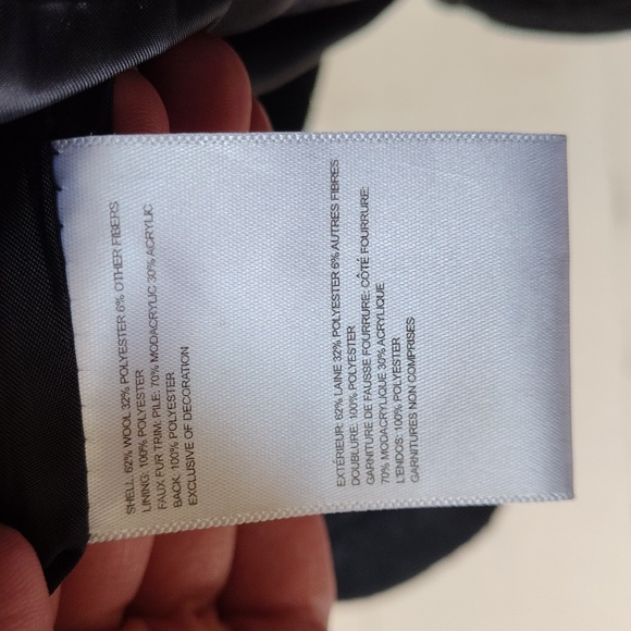 Laundry by Design Women's Medium Belted Wool Blend Coat w/ Faux Fur Hood Trim - Picture 13 of 15